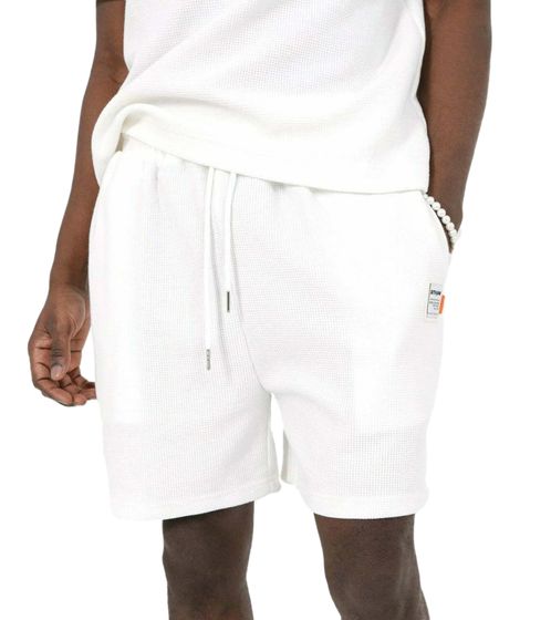 Sixth June Waffle men's sweat shorts short summer trousers with cotton content fashionable summer trousers 22905 white