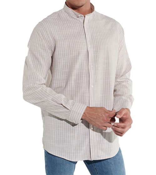 steffen klein men's long-sleeved shirt, striped business shirt, cotton shirt 900680 gray/white