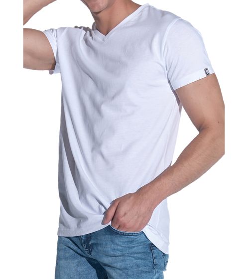 COURSE men's T-shirt with V-neck cotton shirt round neck shirt 900809 white