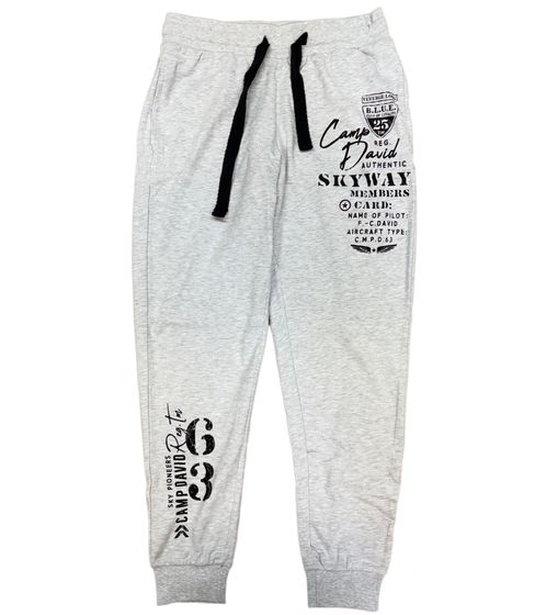 CAMP DAVID men's jogging pants with cotton content, sweat pants, training pants 428251 2301 white/gray