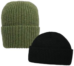 ABOUT YOU Beanie cozy winter hat knitted beanie made of wool headgear AYO421 black or green