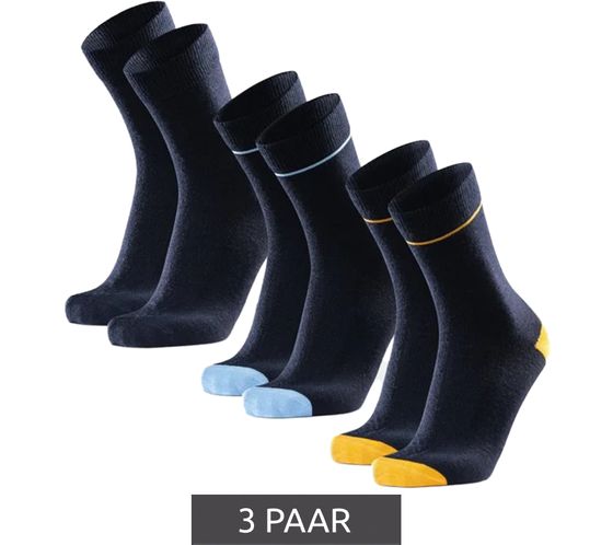 3 paires de chaussettes longues DANISH ENDURANCE Merino Dress pour hommes et femmes avec laine mérinos antibactérienne 64000 Navy