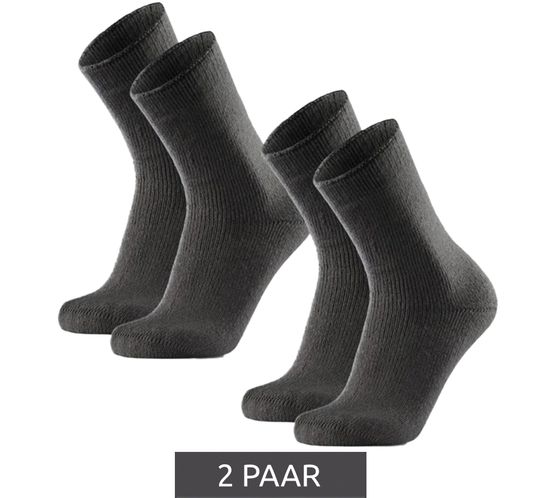 Lot de 2 paires de chaussettes chauffantes antidérapantes DANISH ENDURANCE pour femmes et hommes, chaussettes thermiques avec doublure polaire antidérapantes 165000 Gris