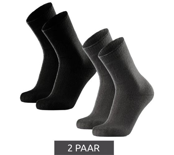 Lot de 2 paires de chaussettes chauffantes antidérapantes DANISH ENDURANCE pour femmes et hommes, chaussettes thermiques avec doublure polaire antidérapantes 165000 Gris/Noir