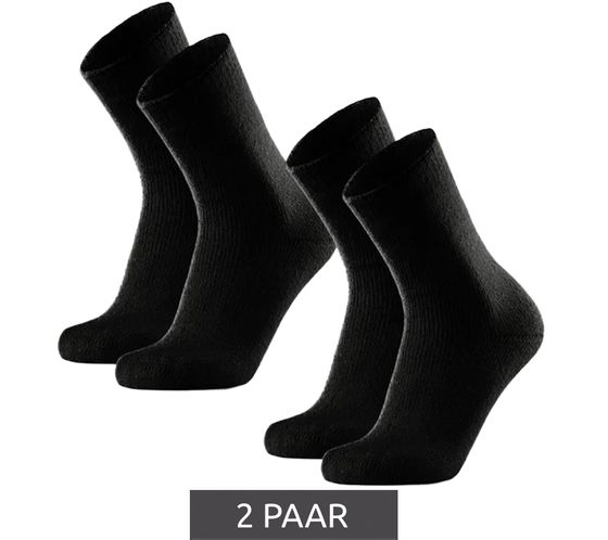 Lot de 2 paires de chaussettes chauffantes antidérapantes DANISH ENDURANCE pour femmes et hommes, chaussettes thermiques avec doublure polaire antidérapantes 165000 Noir