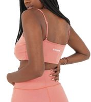 Haut court sans manches en coton pour femme Sixth June avec bretelles spaghetti réglables 32965 rose saumon