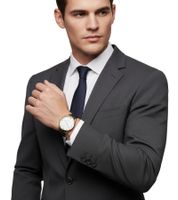 Pierre Cardin men's wristwatch in gift box analog quartz watch with leather strap 3ATM 40mm CPI.2015 Silver/Gold/Black