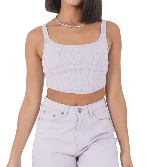 Sixth June Corset Strap Women's Crop Top Stylish Summer Shirt Tank Top W33749KTO White