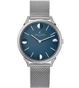 Pierre Cardin men's wristwatch analog quartz watch with stainless steel bracelet 3ATM 40mm CPI.2013 silver/blue Pierre Cardin men's wristwatch analog quartz watch with stainless steel bracelet 3ATM 40mm CPI.2013 silver/blue