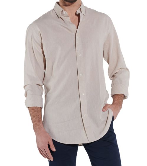 steffen klein men's linen shirt elegant business shirt summer shirt 901620 beige