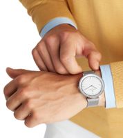 Pierre Cardin men's wristwatch analog quartz watch with stainless steel bracelet 3ATM 41mm CBV.1027 silver