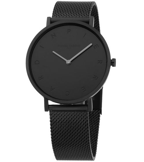 Pierre Cardin ladies' wristwatch, simple dial, analogue quartz watch with stainless steel bracelet 3ATM 39mm CBV.1054 Black