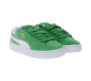 PUMA Suede XL children's sneakers, real leather shoes, women's skater shoes with removable footbed, low-top 396577 12 green/white