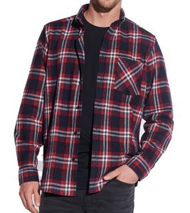 steffen klein men's flannel shirt fashionable cotton shirt with breast pocket 901709 red/blue/white