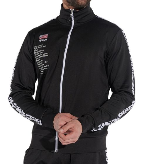 COURSE X NASA men's training jacket, breathable sports jacket with NASA chest logo 900060 Black