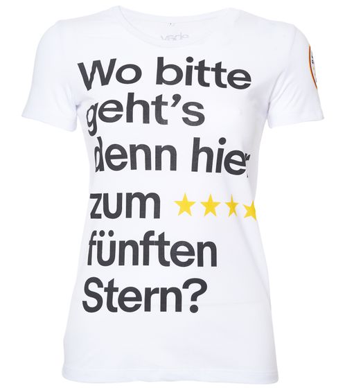 Women's eBay football fan shirt cotton round neck shirt with back number DFB Jubelsommer 900418 white