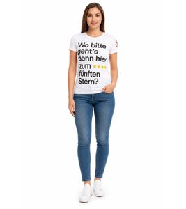 Damen ebay Fußball-Fan-Shirt Baumwoll-Rundhals-Shirt mit Rückennummer DFB Deutschland-Shirt Jubelsommer 900418 Weiß