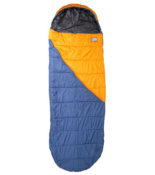 ACTIVA Cocoon sleeping bag with ripstop fabric, water-repellent down sleeping bag, camping accessories, blue/orange