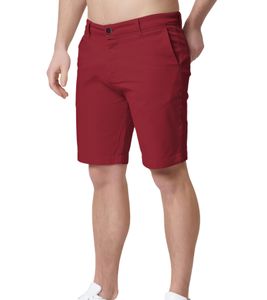 Heredot Herren Chino-Shorts kurze Baumwoll-Hose mit Eingrifftaschen Sommer-Hose Große Größen 900088 Rot