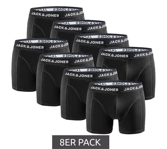 8er Pack JACK & JONES Herren Boxershorts atmungsaktive Baumwoll-Unterhose Unterwäsche 12259926 Schwarz