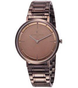 Pierre Cardin men's wristwatch with folding clasp, analogue quartz watch with stainless steel strap 3ATM 42mm CBV.1035 brown Pierre Cardin men's wristwatch with folding clasp, analogue quartz watch with stainless steel strap 3ATM 42mm CBV.1035 brown