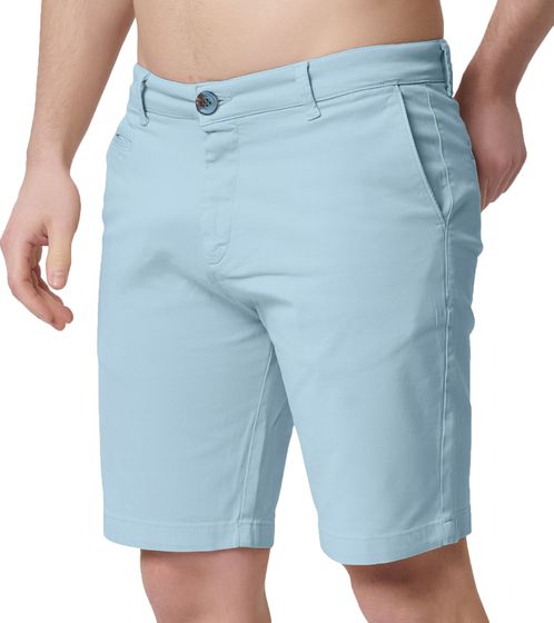 Heredot Herren Chino-Shorts kurze Baumwoll-Hose mit Eingrifftaschen Alltags-Bermuda Große Größen 900088 Hellblau