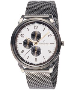 Pierre Cardin men's wristwatch with multi-dial analog quartz watch with stainless steel bracelet 3ATM 44mm CPI.2033 silver/beige Pierre Cardin men's wristwatch with multi-dial analog quartz watch with stainless steel bracelet 3ATM 44mm CPI.2033 silver/beige