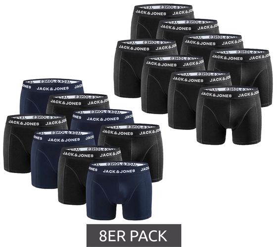 8er Pack JACK & JONES Herren Boxershorts atmungsaktive Baumwoll-Unterhose Unterwäsche 12259926 Schwarz/Dunkelblau oder Schwarz