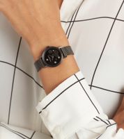 Pierre Cardin Damen Armband-Uhr Ziffernblatt mit silbernen Kreis-Details analoge Quarz-Uhr mit Edelstahl-Armband 3ATM 27mm CCM.0500 Grau