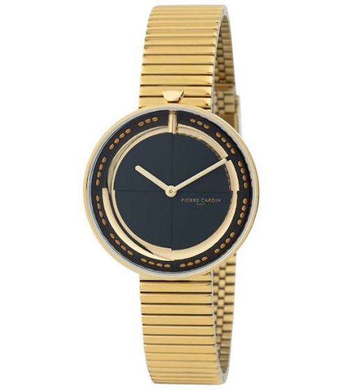 Pierre Cardin ladies' wristwatch, simple dial, analogue quartz watch with stainless steel bracelet 3ATM 32mm CMA.0009 gold/black