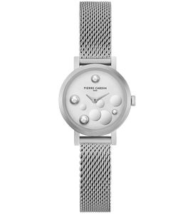 Orologio da donna Pierre Cardin quadrante con dettagli circolari in argento orologio analogico al quarzo con bracciale in acciaio inossidabile 3ATM 28mm CCM.0503 Argento