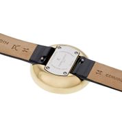 Pierre Cardin Damen Armband-Uhr schlichtes Ziffernblatt analoge Quarz-Uhr mit Leder-Armband 3ATM 33mm CMA.0002 Schwarz/Gold