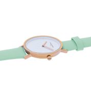 Pierre Cardin Damen Armband-Uhr mit Marken-Kürzel-Print analoge Quarz-Uhr mit Leder-Armband 3ATM 31mm CBV.1511 Pastell-Grün/Gold