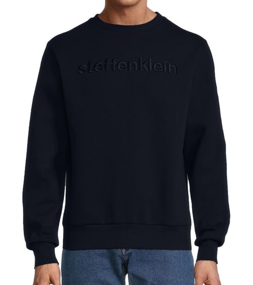 steffen klein Herren Rundhals-Sweatshirt mit Logo-Stickerei Winter-Pullover 906891 Schwarz