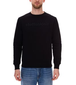 Sweat-shirt à col rond pour homme Steffen Klein avec logo brodé, pull d'hiver 906891 noir