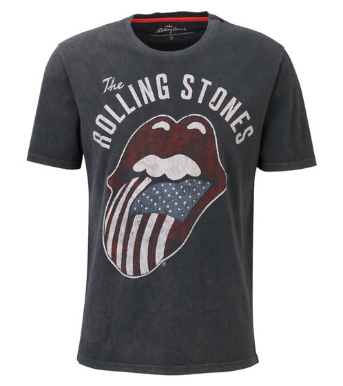 steffen klein X THE ROLLING STONES men's band t-shirt cotton shirt with large front print round neck shirt 901721 gray