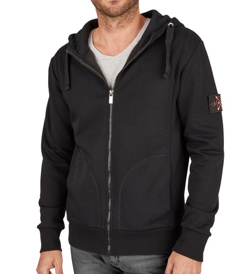 steffen klein Herren Sweat-Jacke mit Reißverschluss Baumwoll-Jacke mit Kapuze 900751 Schwarz