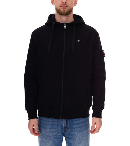 steffen klein men's sweat jacket with zip cotton jacket with hood 900751 black