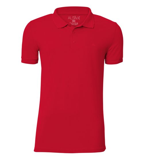 Polo pour homme ALSIVA en coton à manches courtes et à la mode 172402 Rouge