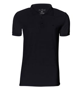 Polo homme ALSIVA Chemise en coton à la mode avec patte de boutonnage à 3 boutons Chemise à manches courtes M-10-02 Noir