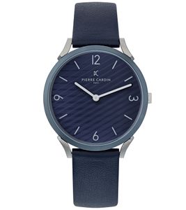 Reloj de hombre Pierre Cardin Reloj analógico de cuarzo con correa de piel 3ATM 40mm CPI.2017 Azul oscuro/Plata Reloj de hombre Pierre Cardin Reloj analógico de cuarzo con correa de piel 3ATM 40mm CPI.2017 Azul oscuro/Plata