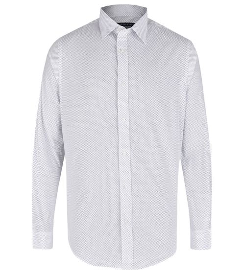 steffen klein men's long-sleeved shirt, dotted business shirt, fashionable cotton shirt 900490 white