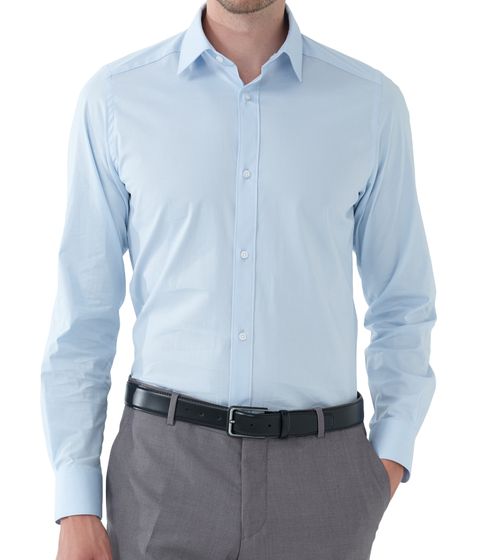 steffen klein men's long-sleeved shirt business shirt slim fit cotton shirt 900930 light blue