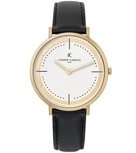 Reloj analógico de cuarzo para hombre Pierre Cardin con correa de piel, 3 ATM, 42 mm, CBV.1032, dorado y negro Reloj analógico de cuarzo para hombre Pierre Cardin con correa de piel, 3 ATM, 42 mm, CBV.1032, dorado y negro