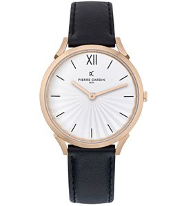 Orologio da donna Pierre Cardin quadrante semplice analogico al quarzo con cinturino in pelle 3ATM 40mm CPI.2003 Nero/Oro