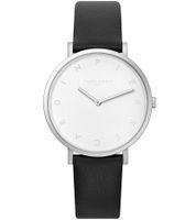 Orologio da donna Pierre Cardin con lettere del marchio come numeri orologio analogico al quarzo con cinturino in pelle 3ATM 39mm CBV.1001 Nero/Argento/Bianco