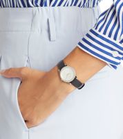 Orologio da donna Pierre Cardin quadrante semplice analogico al quarzo con cinturino in pelle 3ATM 27mm CPI.2507 Nero/Bianco/Argento