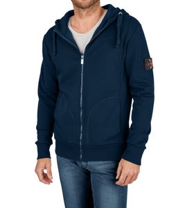 steffen klein men's sweat jacket with sleeve badge cotton jacket with hood 900761 dark blue