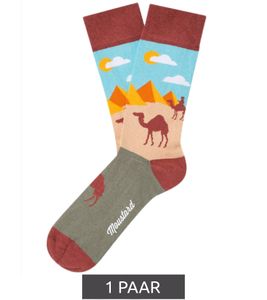 1 Paar Moustard Pyramids and Camels Baumwoll-Socken Wüsten Design mit Pyramiden und Kamelen gemusterte lange Strümpfe 20S-PYRAM Hellblau/Rot/Beige 1 Paar Moustard Pyramids and Camels Baumwoll-Socken Wüsten Design mit Pyramiden und Kamelen gemusterte lange Strümpfe 20S-PYRAM Hellblau/Rot/Beige