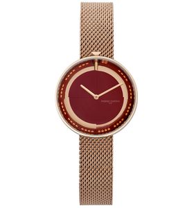 Orologio da donna Pierre Cardin quadrante moderno analogico al quarzo con bracciale in acciaio inossidabile 3ATM 33mm CMA.0003 oro rosa/rosso